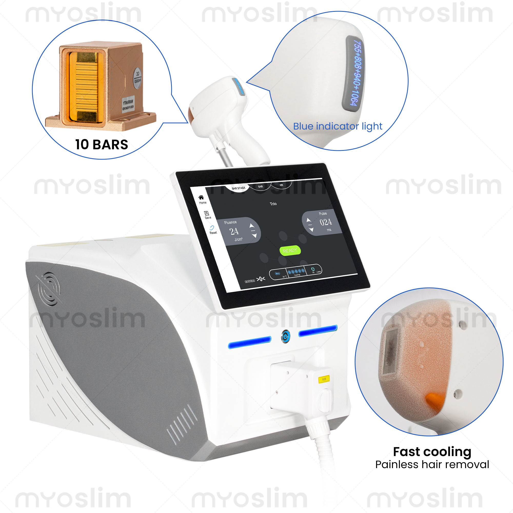 Alexandrite Laser Hair Removal Machine - Depiladoras Femininas Profissionais Portáteis a Laser