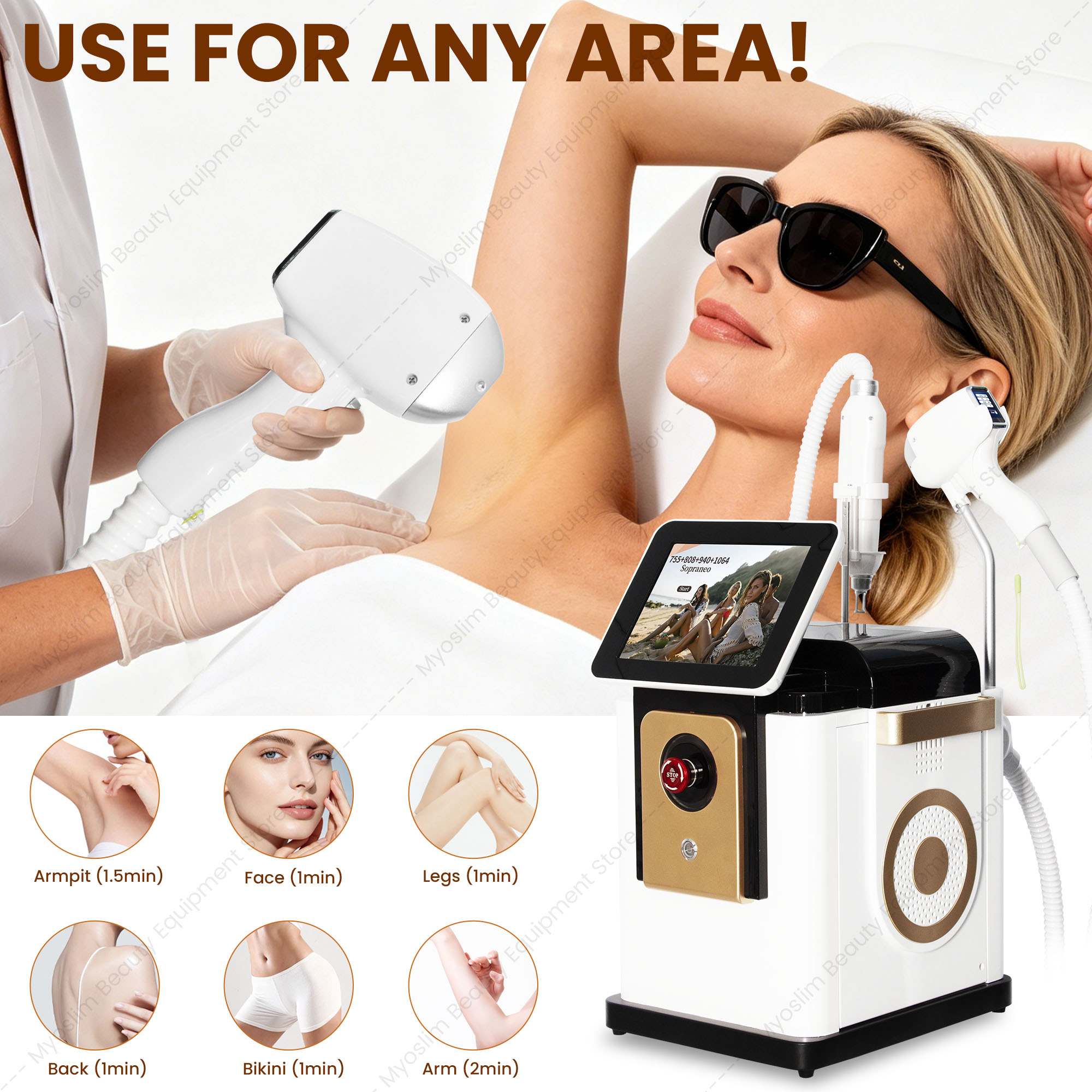 Dispositivo de Depilação a Las - Diode Laser Hair Removal 808Nm 755Nm 1064Nm avaliação e preço